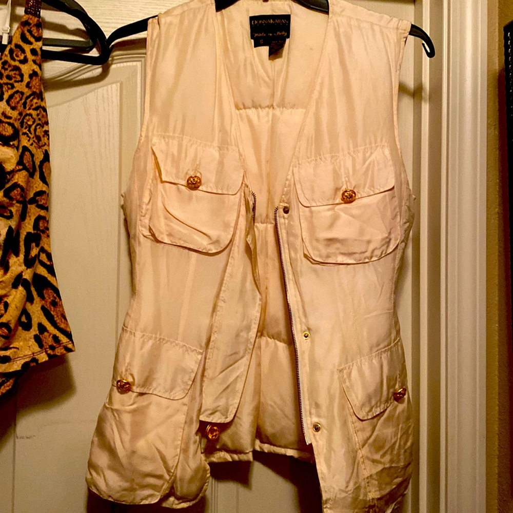 Donna Karan goose down vest size small